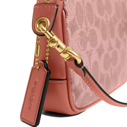 Coach Women's Plaza Bag 18 In Signature Canvas Brass/Melon Pink