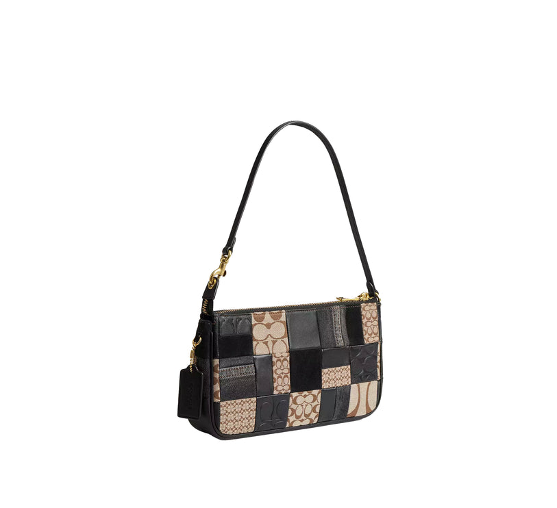 Coach Women's Plaza Bag 25 With Patchwork Brass/Black Multi