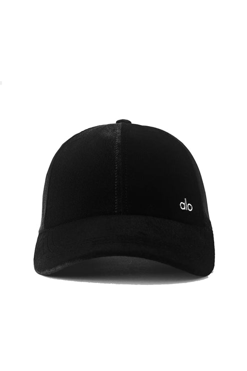 alo Unisex Velvet Off-Duty Cap Black