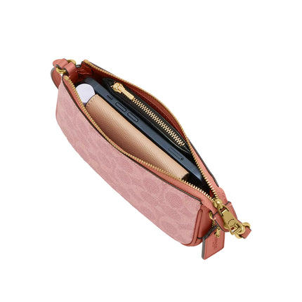 Coach Women's Plaza Bag 18 In Signature Canvas Brass/Melon Pink