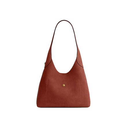 Coach Women's Brooklyn Shoulder Bag 28 Suede/Brass/Clay