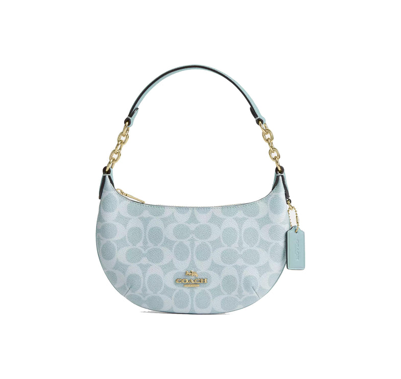 Coach Women's Mini Payton Bag In Signature Canvas Gold/Light Blue
