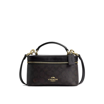 Coach Women's Rainer Crossbody Bag 18 In Signature Canvas Gold/Walnut/Black