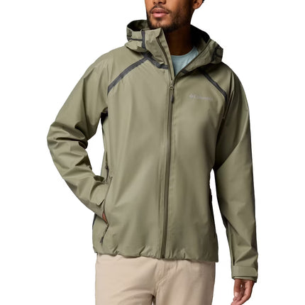 Columbia Men's Reign No Shine Rain Jacket Stone Green