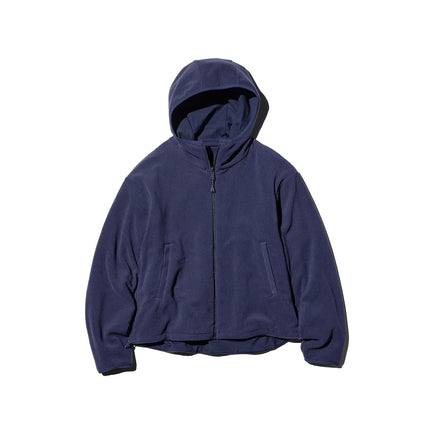 Uniqlo Women's Windproof Fleece Reversible Full-Zip Hoodie 02 Light Gray
