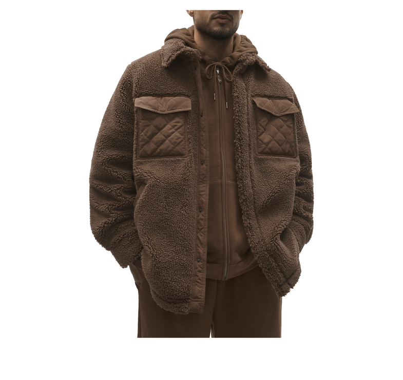 alo Men's Sherpa Edge Shacket Java Brown