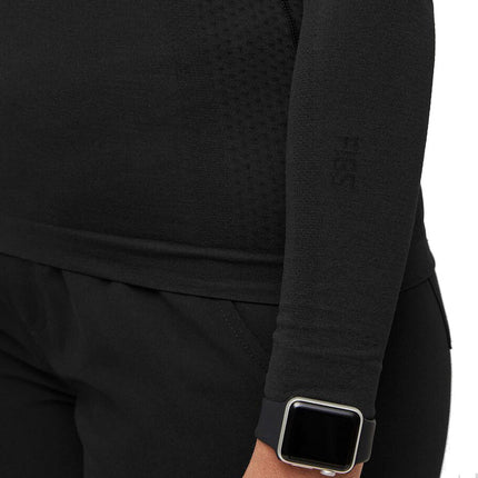 FIGS Women's Salta Seamless Longsleeve Underscrub Black