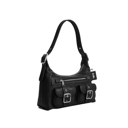 Coach Women's Allison Zip Top Shoulder Bag Silver/Black