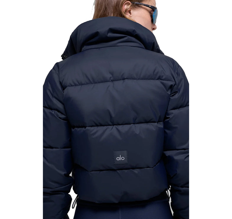 alo Women's Gold Rush Puffer Navy