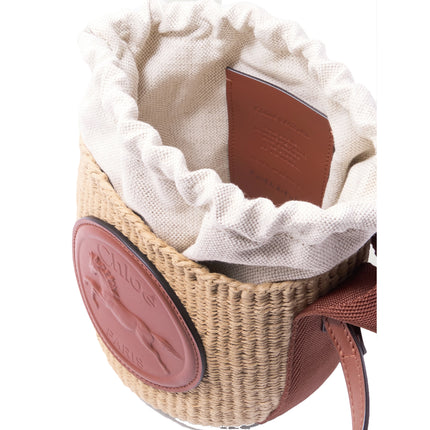 Chloé Women's Small Horse Medal Woody Basket Natural/Brown