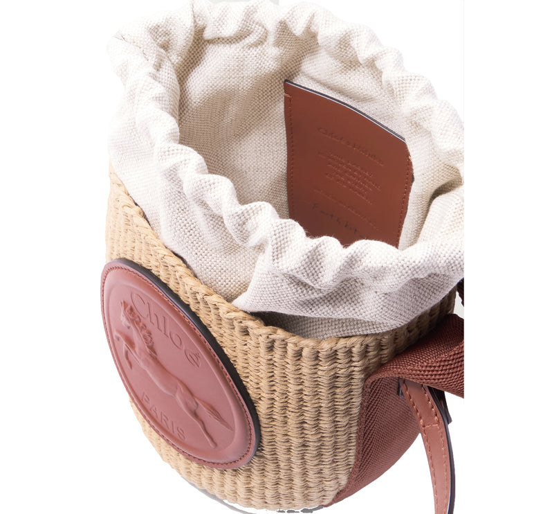 Chloé Women's Small Horse Medal Woody Basket Natural/Brown