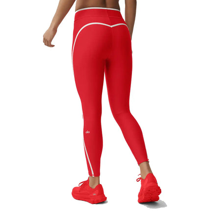 alo Women's Airlift High Waist Charger 7/8 Legging Bright Red/White