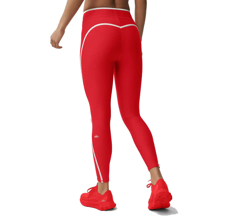 alo Women's Airlift High Waist Charger 7/8 Legging Bright Red/White