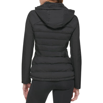 Calvin Klein Women's Lightweight Mixed-Material Jacket Black - Hemen Kargoda