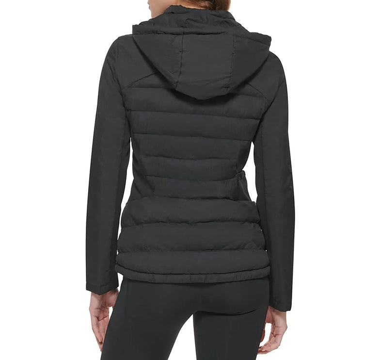 Calvin Klein Women's Lightweight Mixed-Material Jacket Black - Hemen Kargoda