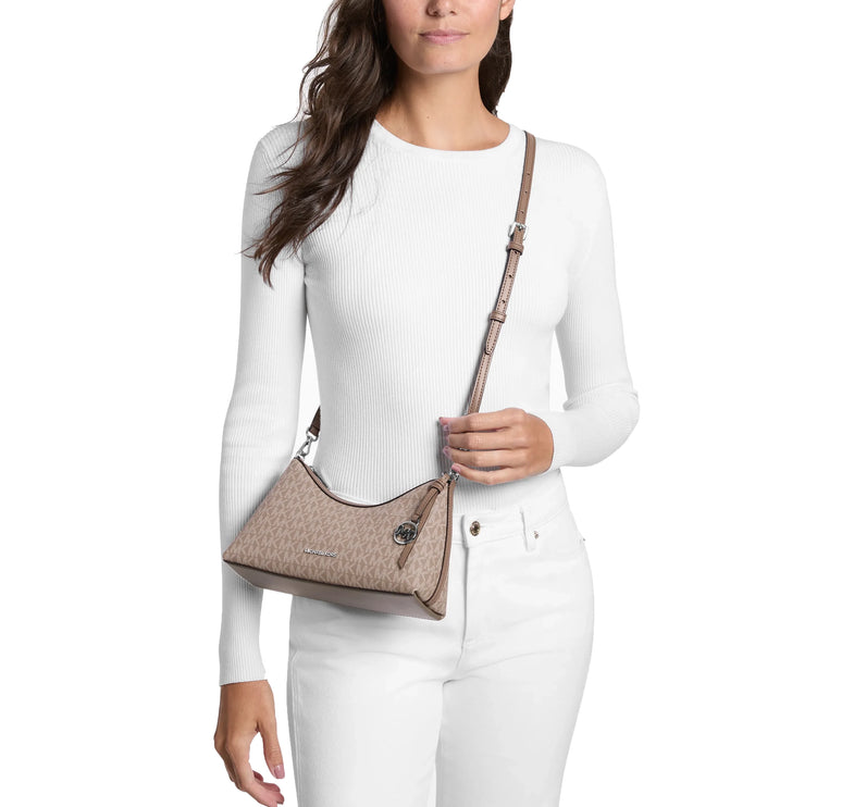 Michael Kors Women's Sammy Small Signature Logo Convertible Crossbody Bag Mushroom