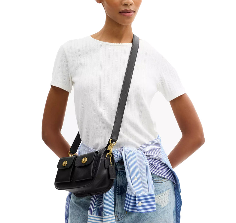 Coach Women's Crossbody Strap Brass/Black