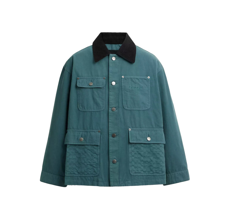 COACH Men's Chore Coat Washed Teal