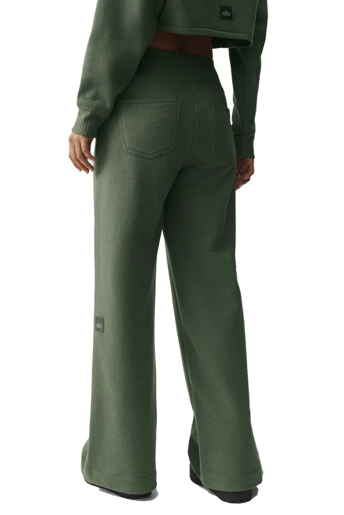 alo Women's Serenity Wide Leg Sweatpant Bamboo Green