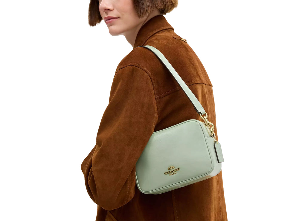 Coach Women's Mini Carey Crossbody Bag Gold/Light Pistachio