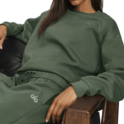 alo Women's Accolade Crew Neck Pullover Bamboo Green