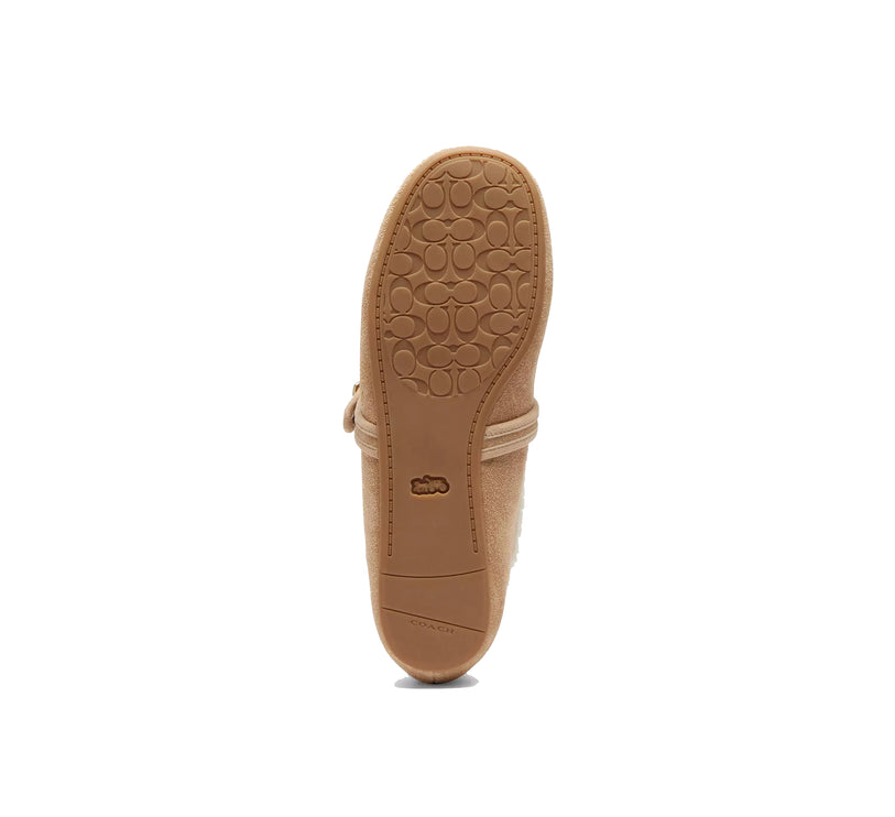 Coach Women's Sculpted C Mary Jane In Shearling Soft Beige