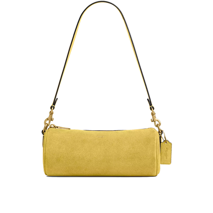 Coach Women's Barrel Bag Suede/Brass/Light Citron