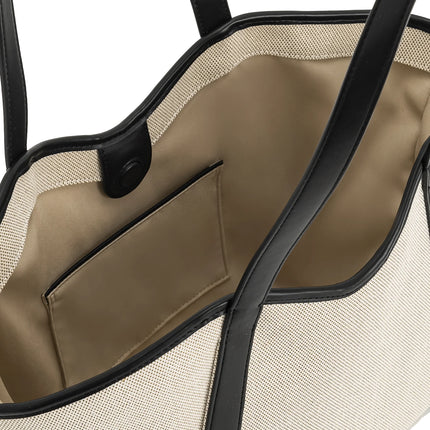 JW PEI Women's Kiana Large Capacity Tote Bag - Black Canvas