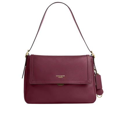 Coach Women's Etta Flap Bag Gold/Dark Cherry