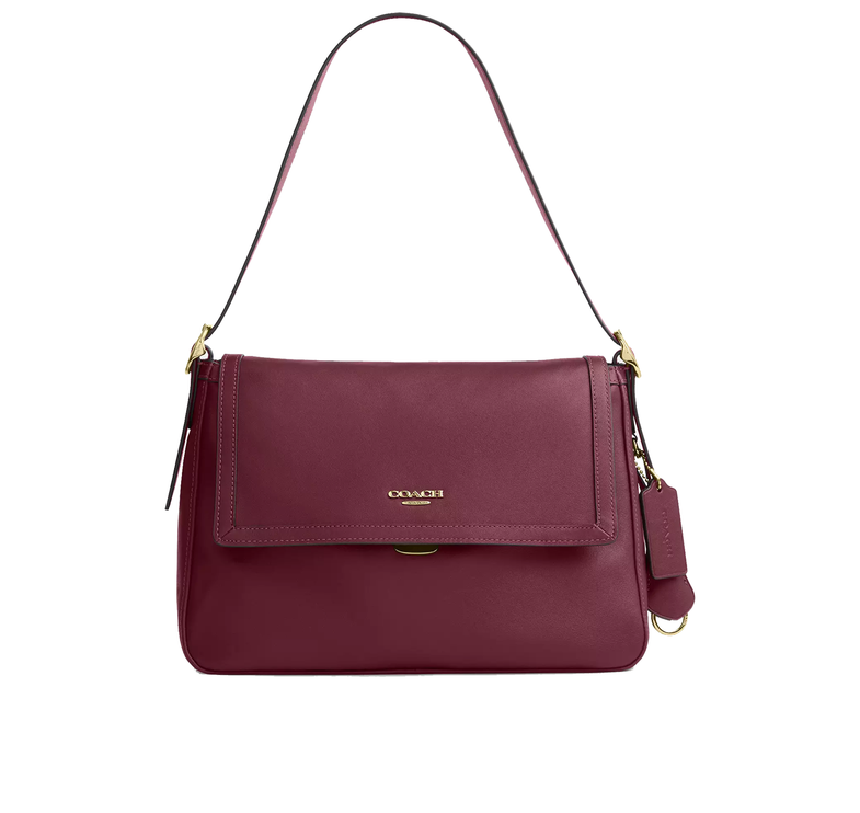 Coach Women's Etta Flap Bag Gold/Dark Cherry