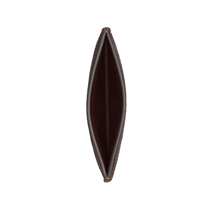 Coach Women's Essential Card Case With Crystal Signature Brass/Dark Chocolate