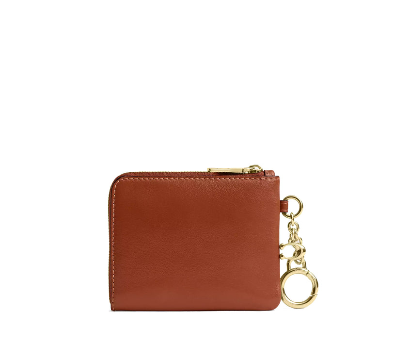 Coach Women's Small Corner Zip Wallet Gold/Cinnamon