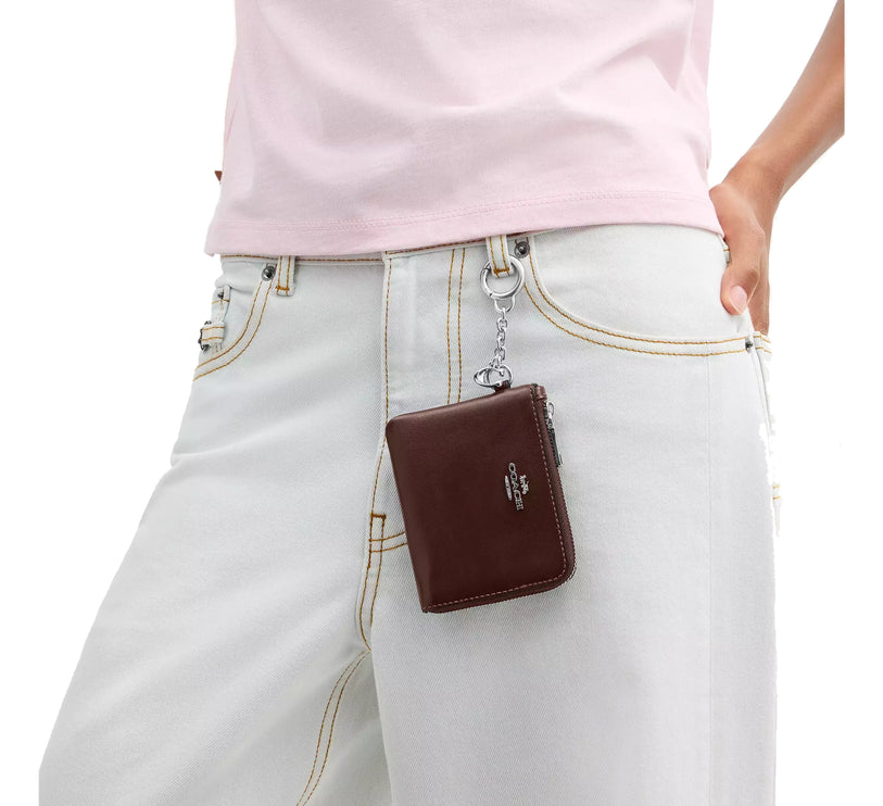 Coach Women's Small Corner Zip Wallet Silver/Maple