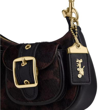Coach Women's Ashton Bag In Haircalf With Leopard Print Gold/Dark Leopard