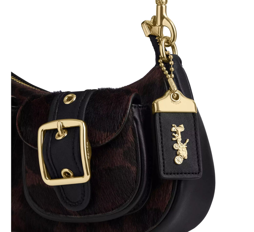 Coach Women's Ashton Bag In Haircalf With Leopard Print Gold/Dark Leopard