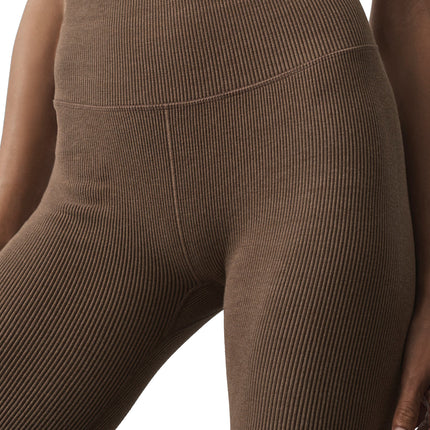 alo Women's Seamless High-Waist Two Tone Rib Legging Java Brown