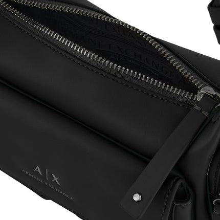Armani Exchange Women's Large Shoulder Bag With Side Pockets Black
