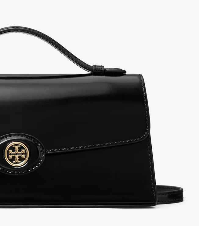 Tory Burch Women's Mini Robinson Spazzolato Crossbody Black