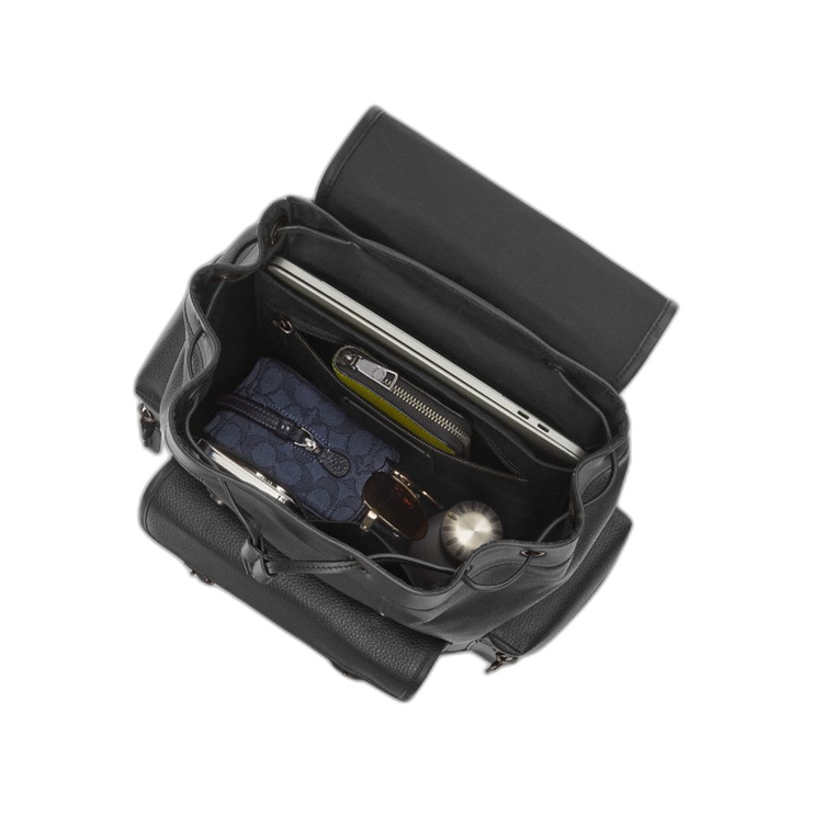 Coach Women's Sprint Backpack In Signature Jacquard Silver/Charcoal/Black