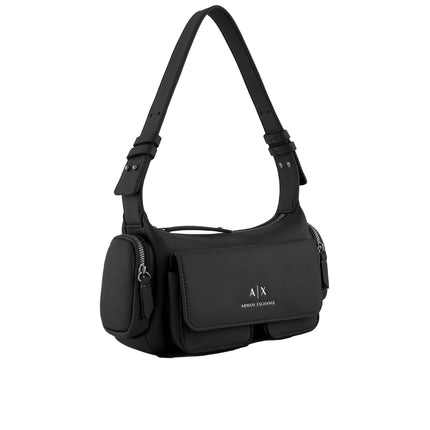 Armani Exchange Women's Large Shoulder Bag With Side Pockets Black