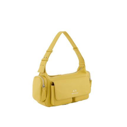 Armani Exchange Women's Large shoulder Bag With Side Pockets Yellow