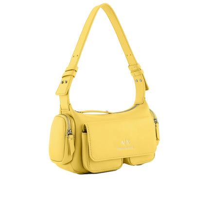 Armani Exchange Women's Large Shoulder Bag With Side Pockets Yellow