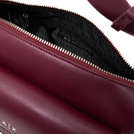 Armani Exchange Women's Large shoulder Bag With Side Pockets Burgundy