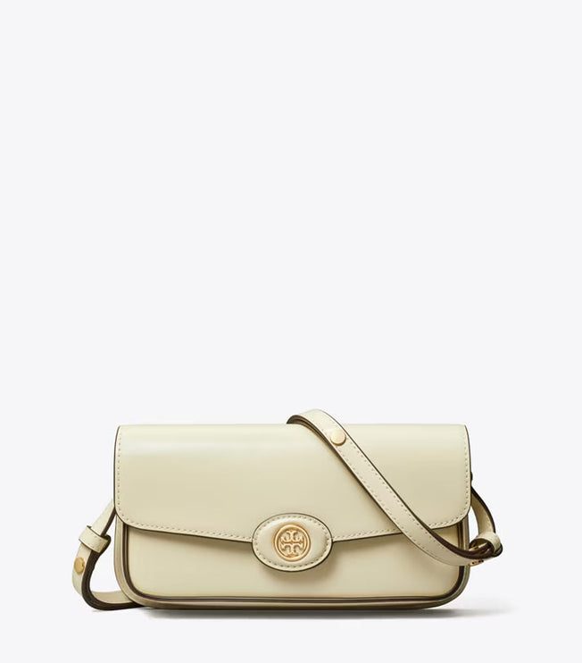 Tory Burch Women's Robinson Spazzolato Rectangular Shoulder Bag SHEA BUTTER