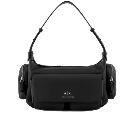 Armani Exchange Women's Large shoulder Bag With Side Pockets Black