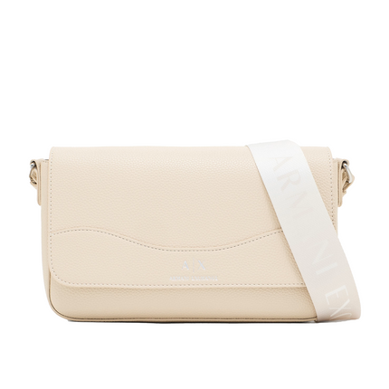 Armani Exchange Women's Allover Logo Shoulder Bag Beige