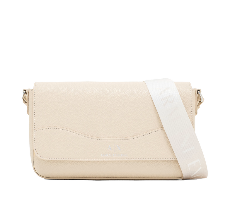 Armani Exchange Women's Allover Logo Shoulder Bag Beige