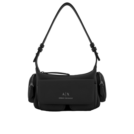 Armani Exchange Women's Large Shoulder Bag With Side Pockets Black