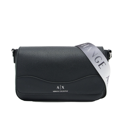 Armani Exchange Women's Allover Logo Shoulder Bag Black