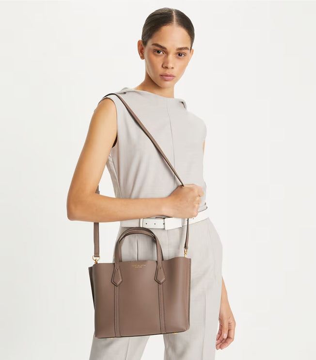 Tory Burch Women's Small Perry Triple-Compartment Tote CLAM SHELL